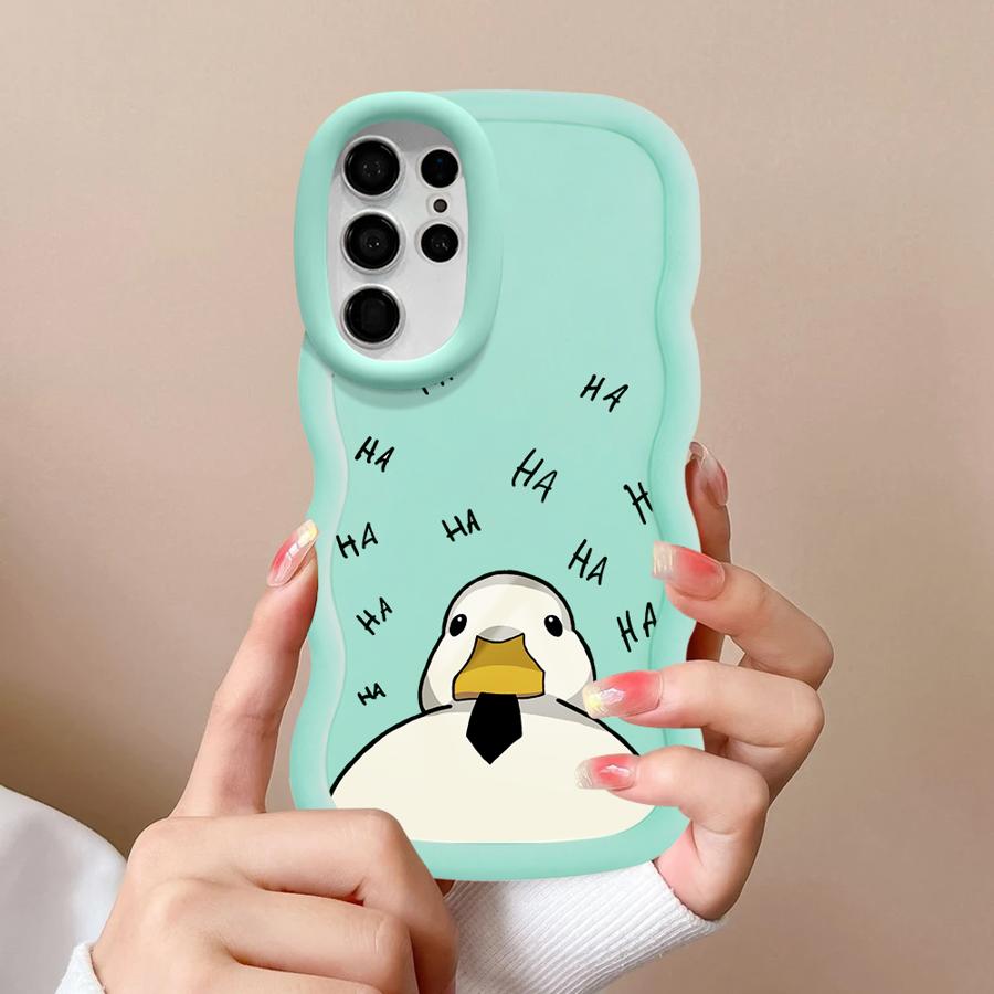 Soft Phone Cover Case for Samsung Galaxy S22 Ultra A26 S20 FE S23 Plus S25 S21 S24 A25 A35 A34 A24 A55 A54 A36 Cartoon Duck