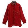 80s Made In USA Wool Long Sleeve Shirt Red Elbow Patch Men's Used