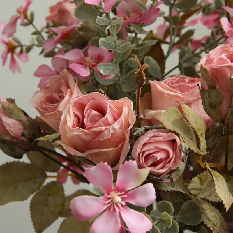 Vintage Styles Rose BouquetRose Flower Props Beautifully Crafted Fakes Flower Ornament Realistic Flower for Indoor Decor