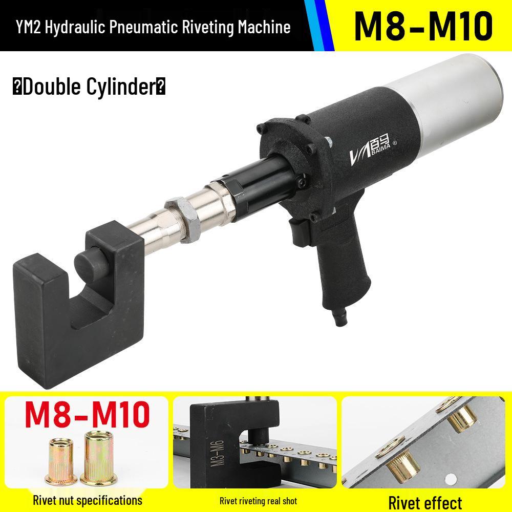 Dual-Column Hydraulic Pneumatic Riveting Machine with Rivet and Nut Gun
