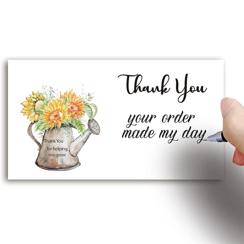 50pcs I Hope This Makes You Thank You Card Shopping Purchase Greeting Cards for Small Business Owners Package Inserts