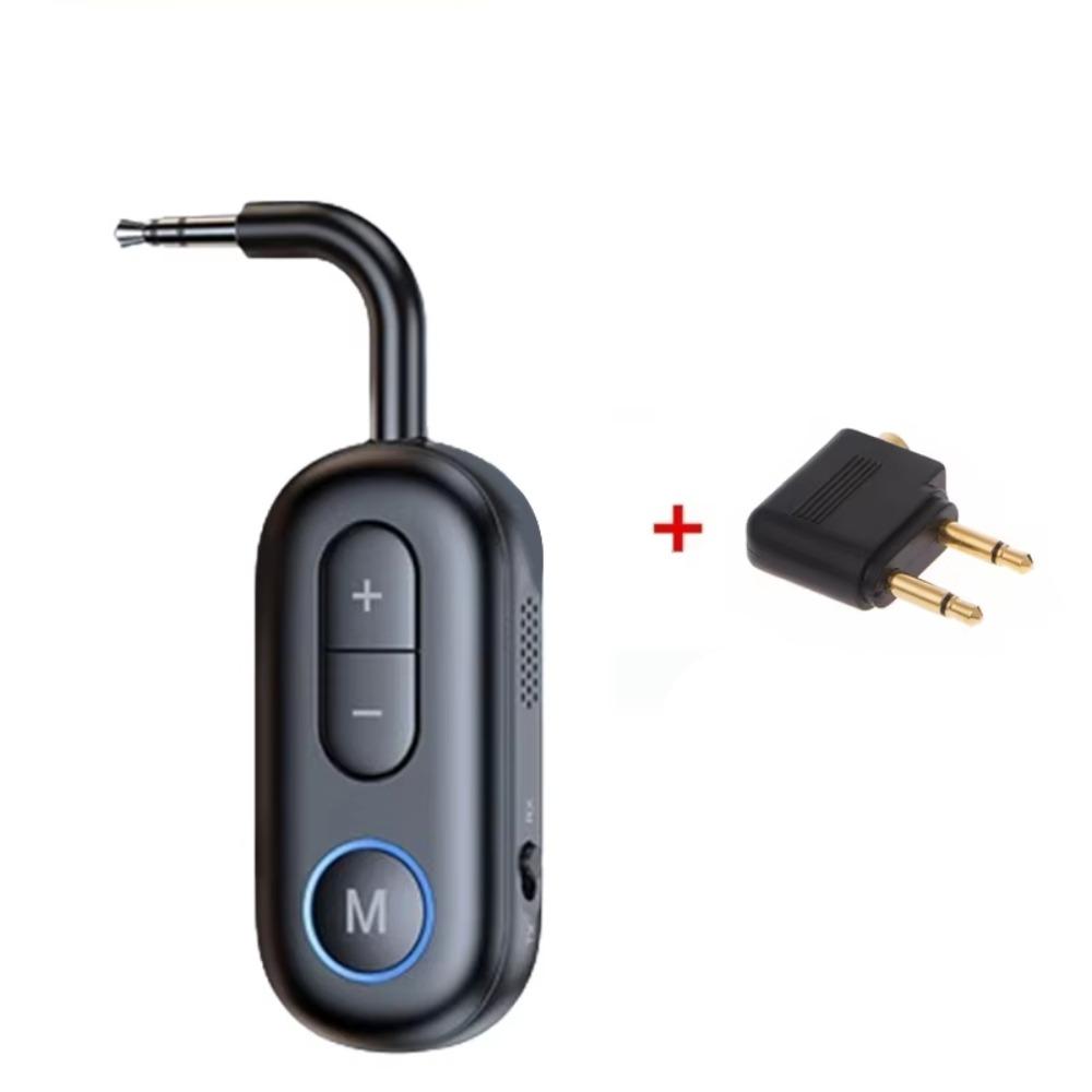 

3.5mm AUX Jack Airplane Wireless Adapter Bluetooth 5.4 Airplane Headphones Adapter TV Speaker Car чёрный