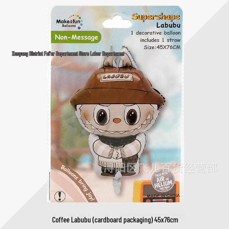 Adorable Cartoon Labubu Winter Birthday Party Foil Balloon Decoration