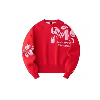 Dragon Year Series Warm Round Neck Casual Long Sleeve Sweater Women Sweater Deep-Red 162418711-1