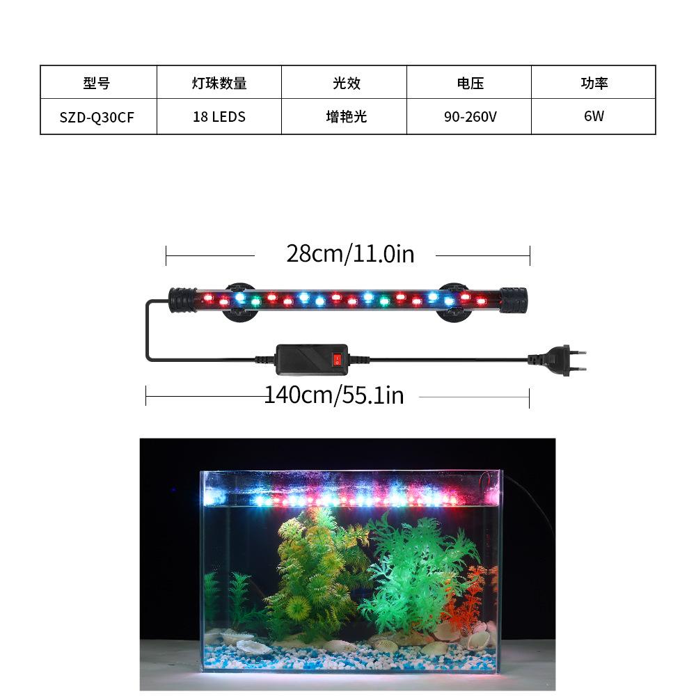 Aquarium Light LED Plant Grow Lamp Waterproof Fish Tank Light 18-58CM Underwater Aquariums Decor Lighting 90-260V 5730chip