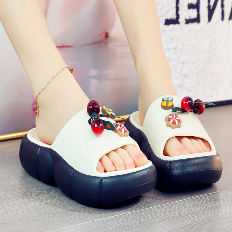 Mode Skor Gummi Tofflor Tofflor Kvinnor Plattform Slides 2025 Massage Sommar Platta Damskor Tofflor Kvinnor Sommar Slides Plattform