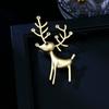 Blucome Weihnachtsbroschen aus Kupfer, Weihnachtsform mit Hirsch und Rehkitz, für Damen und Herren, Mantel, Schal, Anzug, Hijiab-Anstecker