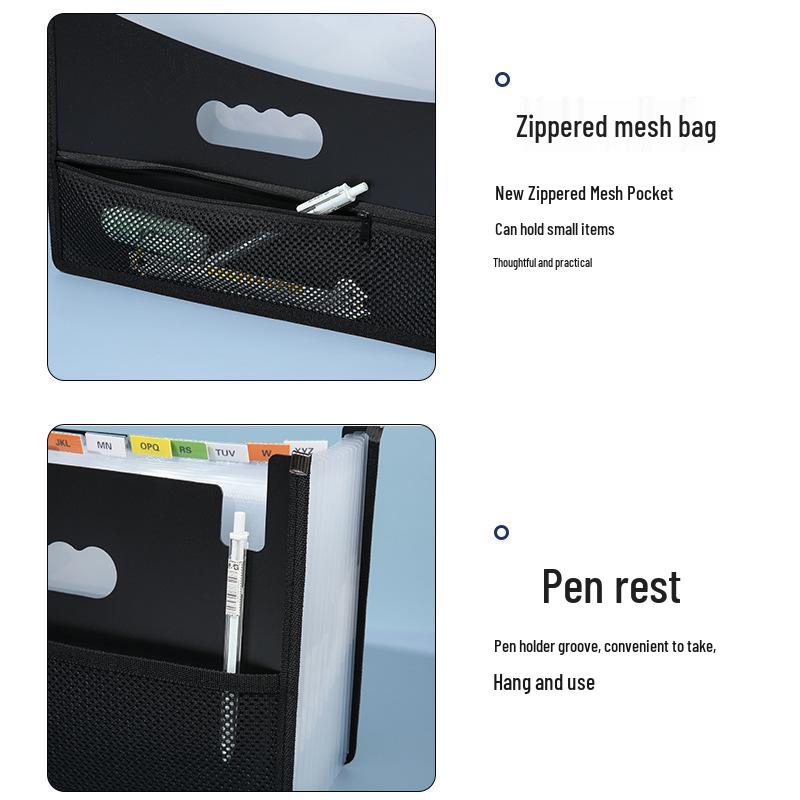 Desktop Stand-up Accordion Folder with 13/25 Pockets - Student Exam Paper Organizer