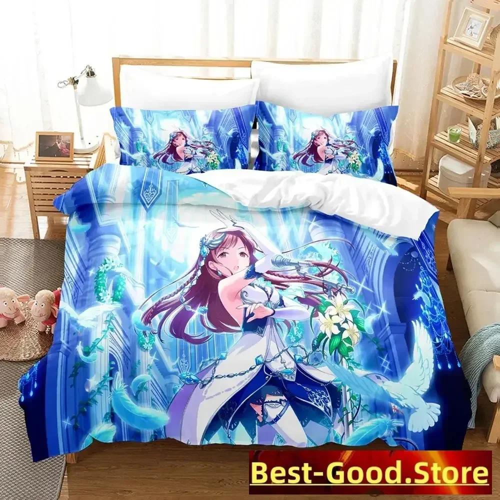 New THE iDOLM@STER Cinderella Girls Starlight Stage Bedding Set Cartoon Anime three-piece set Adult Kid Bedroom Duvetcover Sets