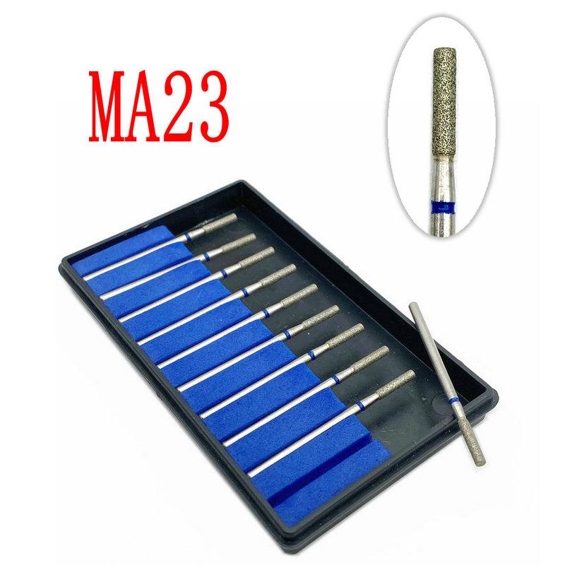 

10 шт./компл., стоматологический алмазный точечный полировщик, стоматологические алмазные боры HP, набор роторных боров HP, стоматологическая лабораторная дрель с хвостовиком 2,35 мм MA23