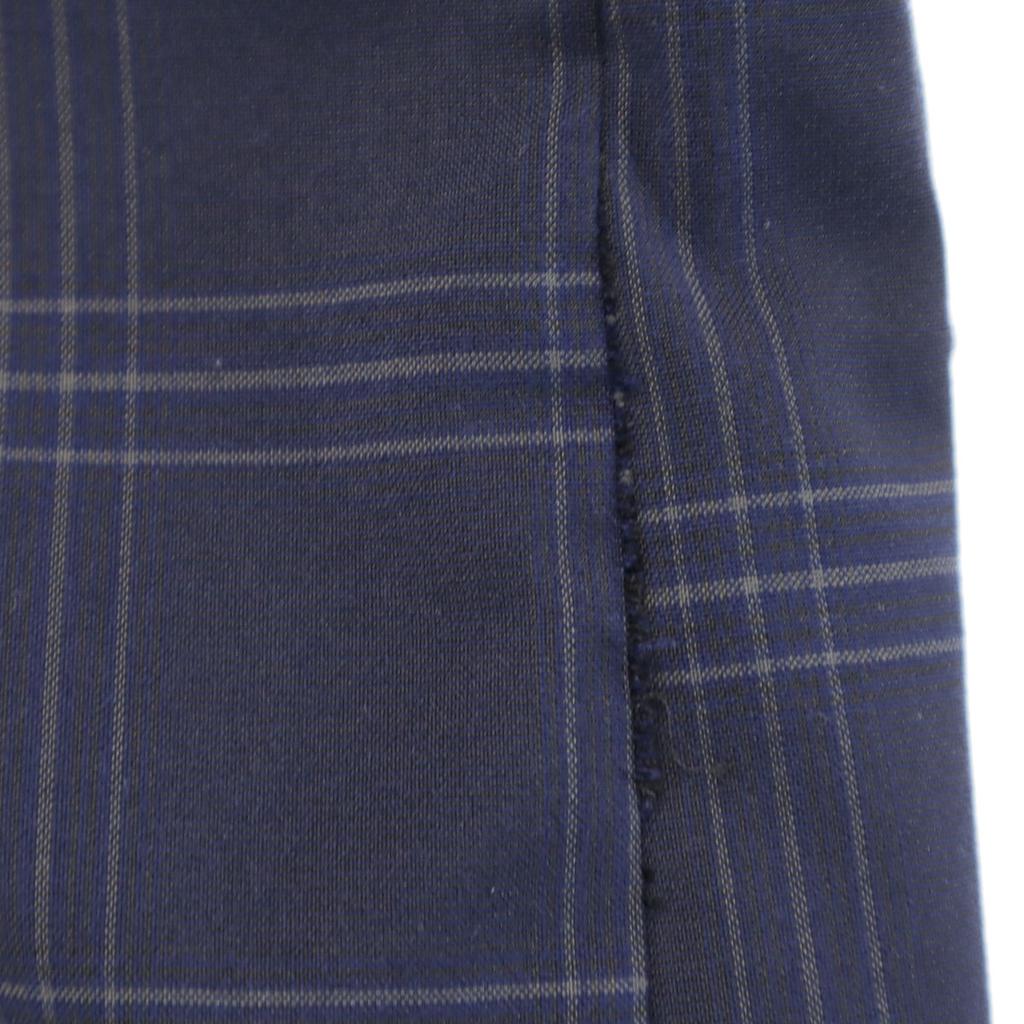 417EDIFICE Check Pattern Suit Setup S Navy Thin Men's Used