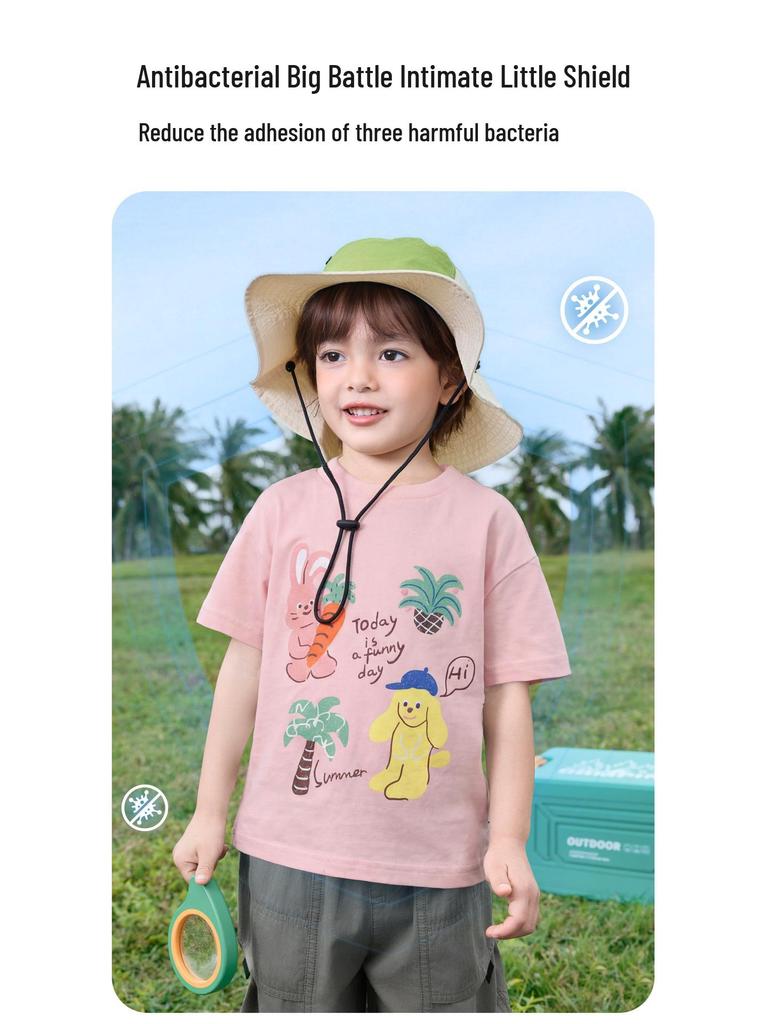 European Boys' Cool-Touch Cotton Short-Sleeve T-Shirt, Summer 2026 Collection for Toddler and Kids