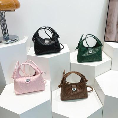 Women Woven Bags PU Leather Messenger Bag Solid Colors Handbag Holiday Ladies Small Shoulder Crossbody Bag MIT