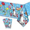 We1Fit 2Pack Dr Seuss Party Decorations - Super Kitties Tablecloth 43 X 79 Inches- Table Covers for Kids Birthday Party Supplies