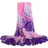 Extra Large Chiffon Printed Scarf White Shawl Dual-purpose Women's Korean Version Autumn and Winter Long Scarf Beach Towel for Women
