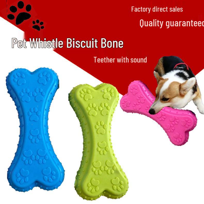 Durable Eco-Friendly Squeaky TPR Dog Bone Toy for Self-Playing Small Solid Bone