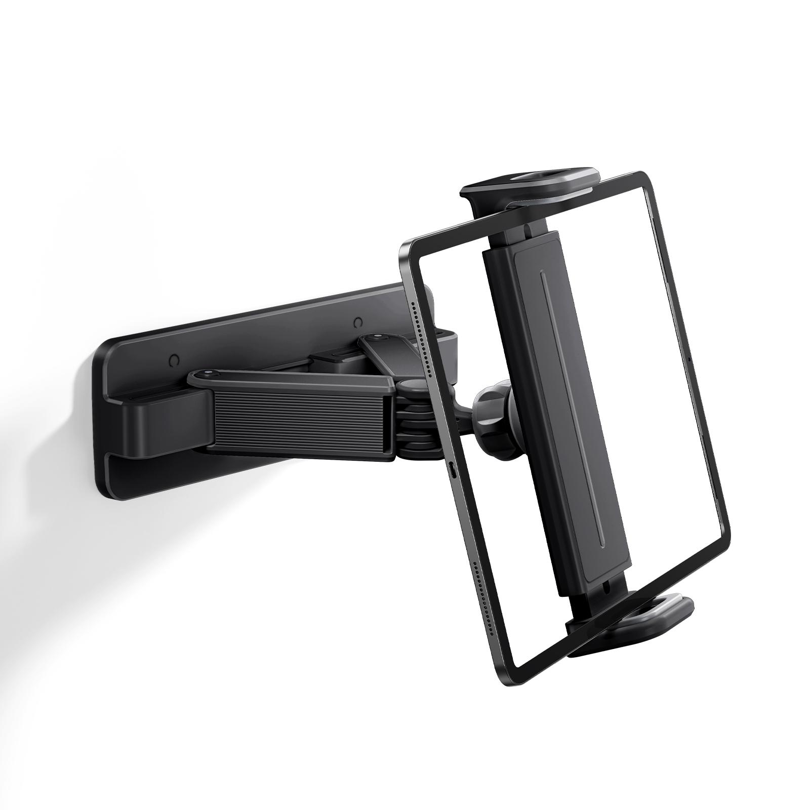 

Oatsbasf Wall Mount Tablet Stand 360° Adjustable Holder for 4-13in Kindle iPad Foldable Bracket for Warehouse Bathroom Kitchen чорний