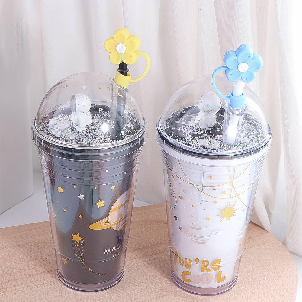 Soft Straw Tips Cover Flower Shape Straw Cover Cap Creative Flower Straw Toppers  Cup Decoration
