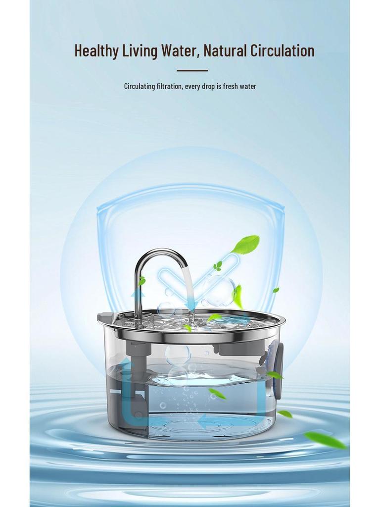 Smart Pet Water Fountain 3.2L, 304 Stainless Steel, for Cats & Dogs