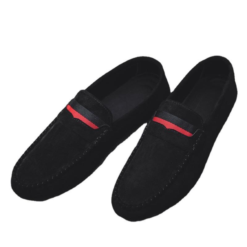 Summer Trendy Shoes Men'S Social Loafers Men'S Social People Lazy Shoes Black One-Pedal Casual Shoes Men