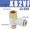Universal Pneumatic Elbow Fitting with SMC-Type Inner & Outer Threads, KB2VF04/06/08/10/12-M5/01/02/03