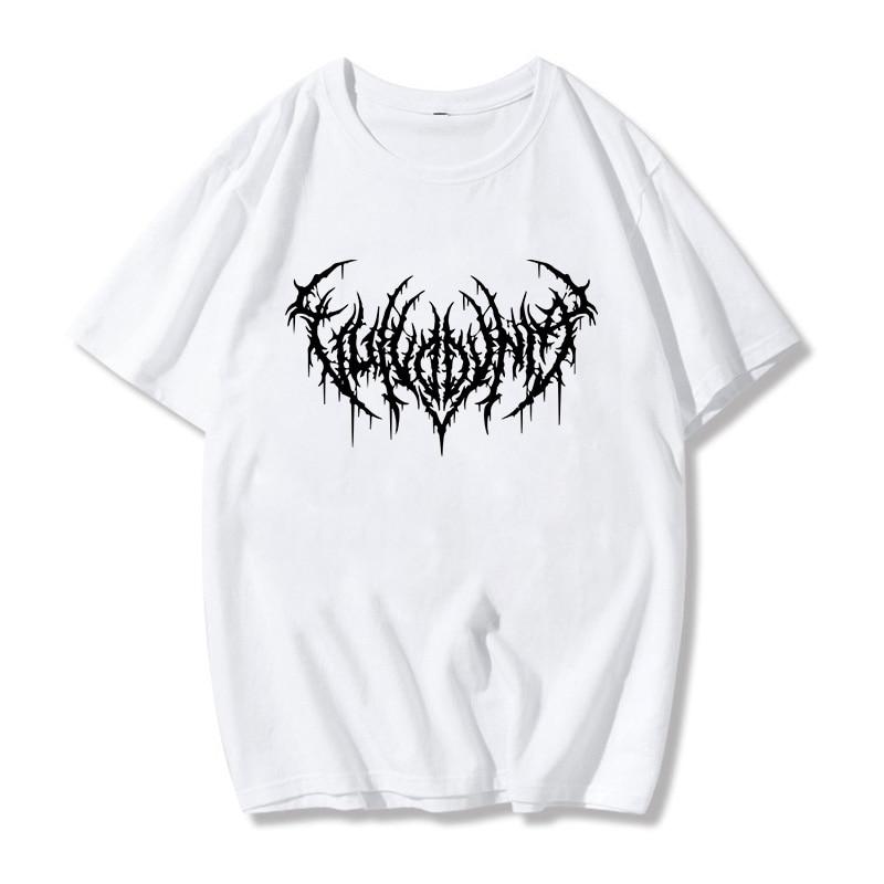 Harajuku Vintage Aesthetic Women's T-Shirts Korean White Oversized T Shirt Tops Gothic Graphic Punk Clothes Streetwear Hip Hop