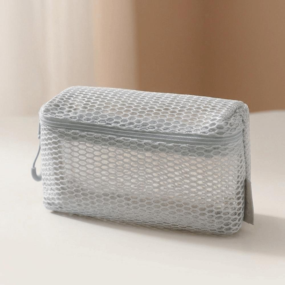 Square Transparent Storage Bag Breathable Mini Zipper Coin Purse Cosmetic Bag Office Organization