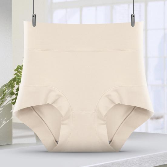 Damen Hohe Taille Baumwolle Unterwäsche Bauchkontrolle Einfarbig Stretch Atmungsaktiv Damen Damen Slips Unterhosen