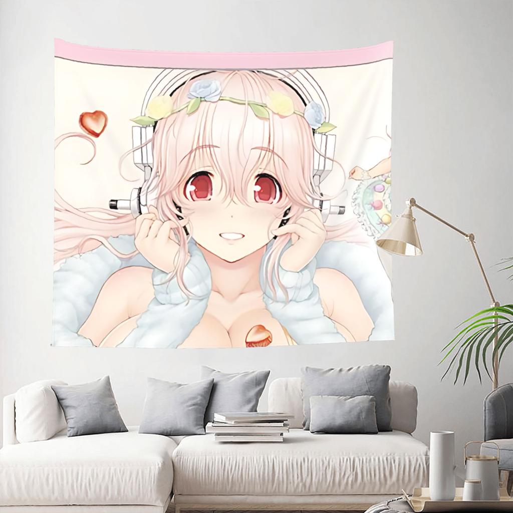 Cutecore Super Sonico Tapestry Room decoration Home Decoration Tapestry Decor Accessories Cute Room Decor