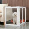 Acryl-Haustierauslauf mit Tür Transparenter Hundezaun für Kleine Mittlere Hunde Katzenbarriere Tor Modulares Isolationsgehege für Welpen