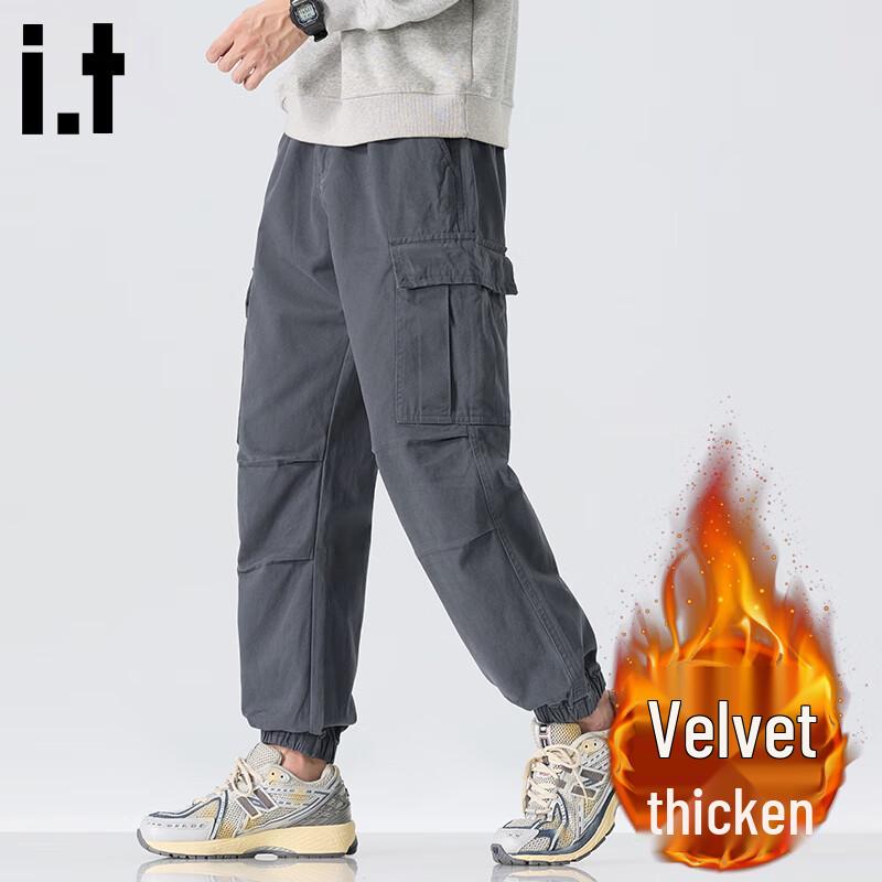 Men's Pleated Loose Cotton Cargo Ankle-Length Jogger Pants