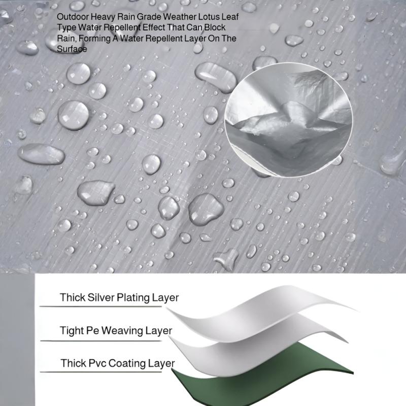 Thick Awning Cloth Thick Waterproof and Rainproof Cloth Outdoor Double Silver Sunshade Cloth Tarpaulin Sunscreen Cloth