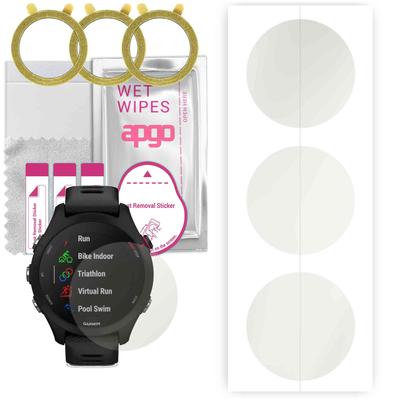 3x Apgo Hydrogel Matte Screen Protector for Garmin Forerunner 255S Music, Hydrogel Film, Flexible, Soft TPU with Positioning Layer Easy Installation