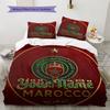 Moroccan Football Crest Custom Name Pattern Bedding Quilt Set Quilt Cover Pillowcase Home Birthday Gift(1 * Duvet Cover + 2 * Pillowcase, Without Core