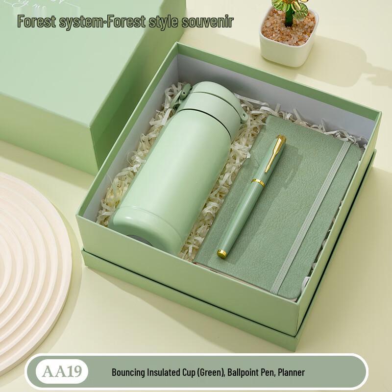 Elegant Business Gift Set AA19 Thermos Cup, Notebook, & Pen Set
