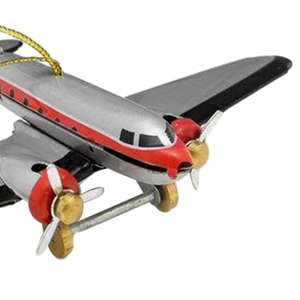 Small Airplane Model Christmas Decorations Xmas Tree Hanging Ornament for Themed