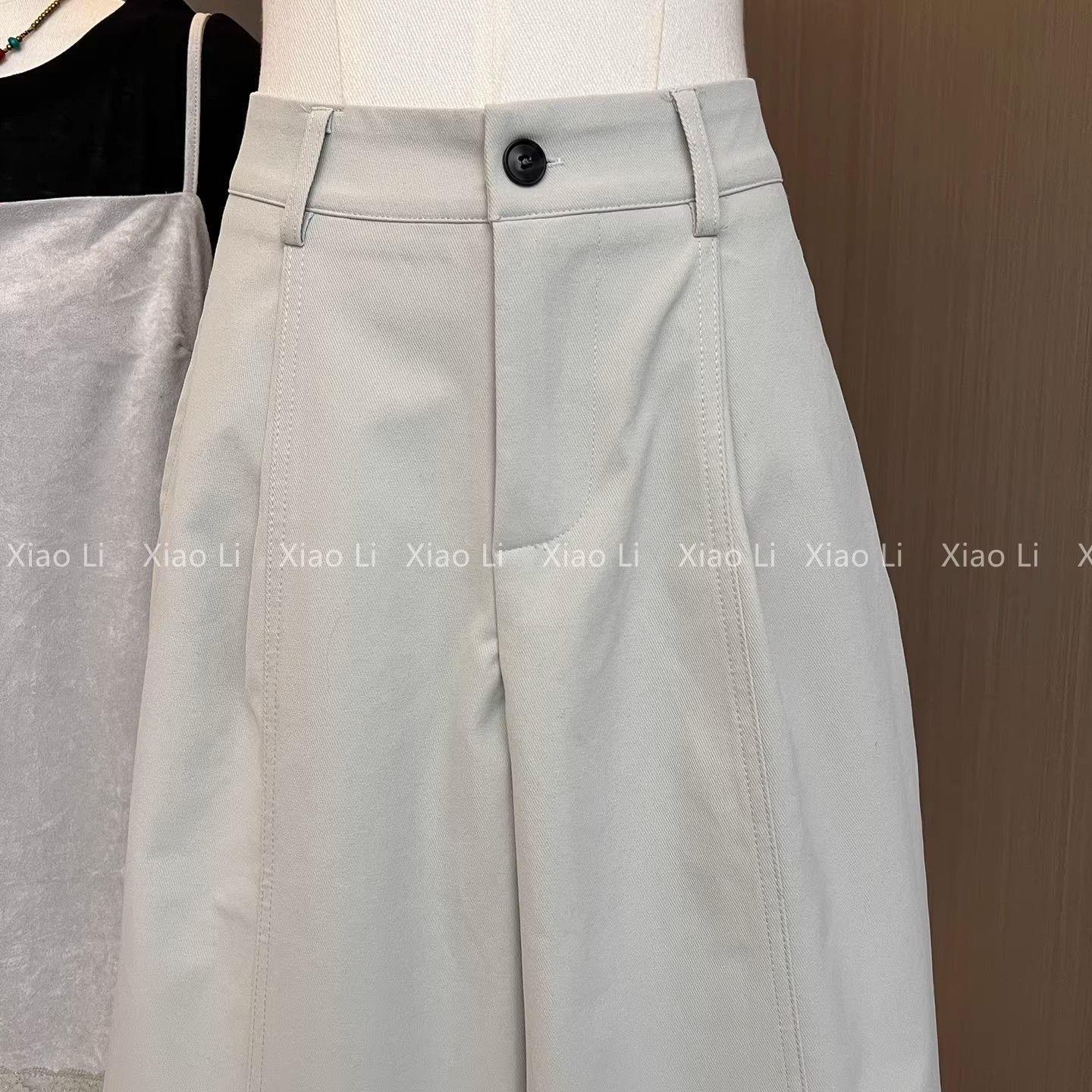 

Spring New European & Korean Style High-Waisted Wide-Leg Slimming Drapey Cropped Pants for Women - Relaxed Fit Pear Shape Casual Wear L (for 115-125 jin)
