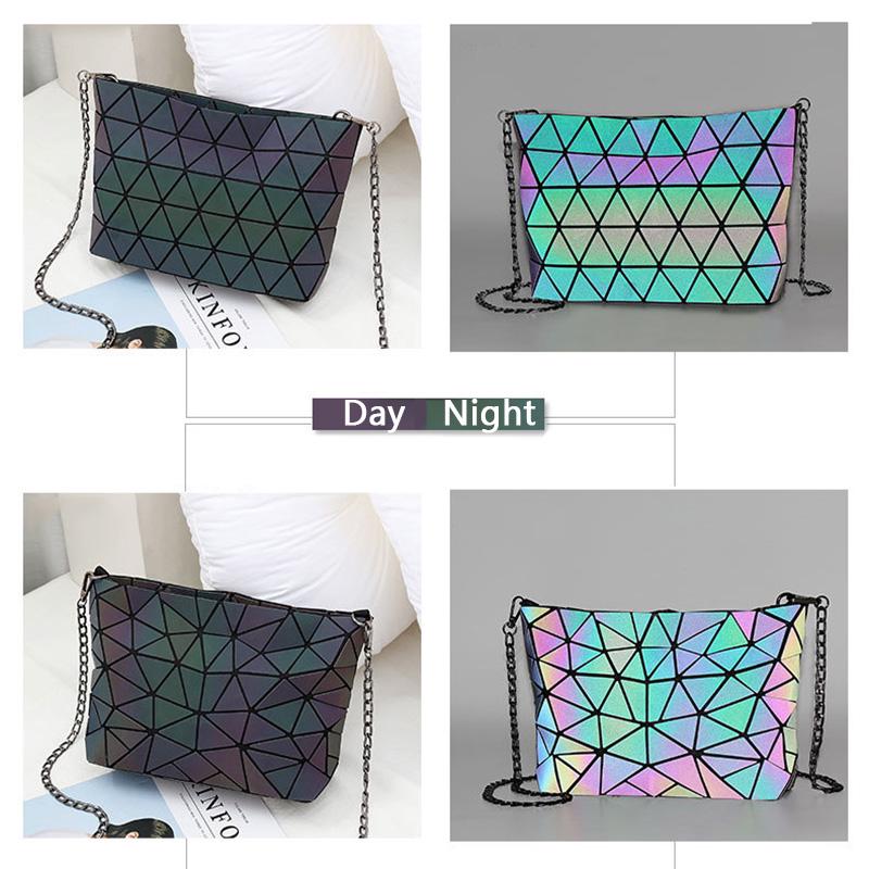 Messenger Tasche frauen Kette Tasche Mode Leucht Geometrische Sling Tasche Schulter Gurt Weibliche Bolsas Feminina