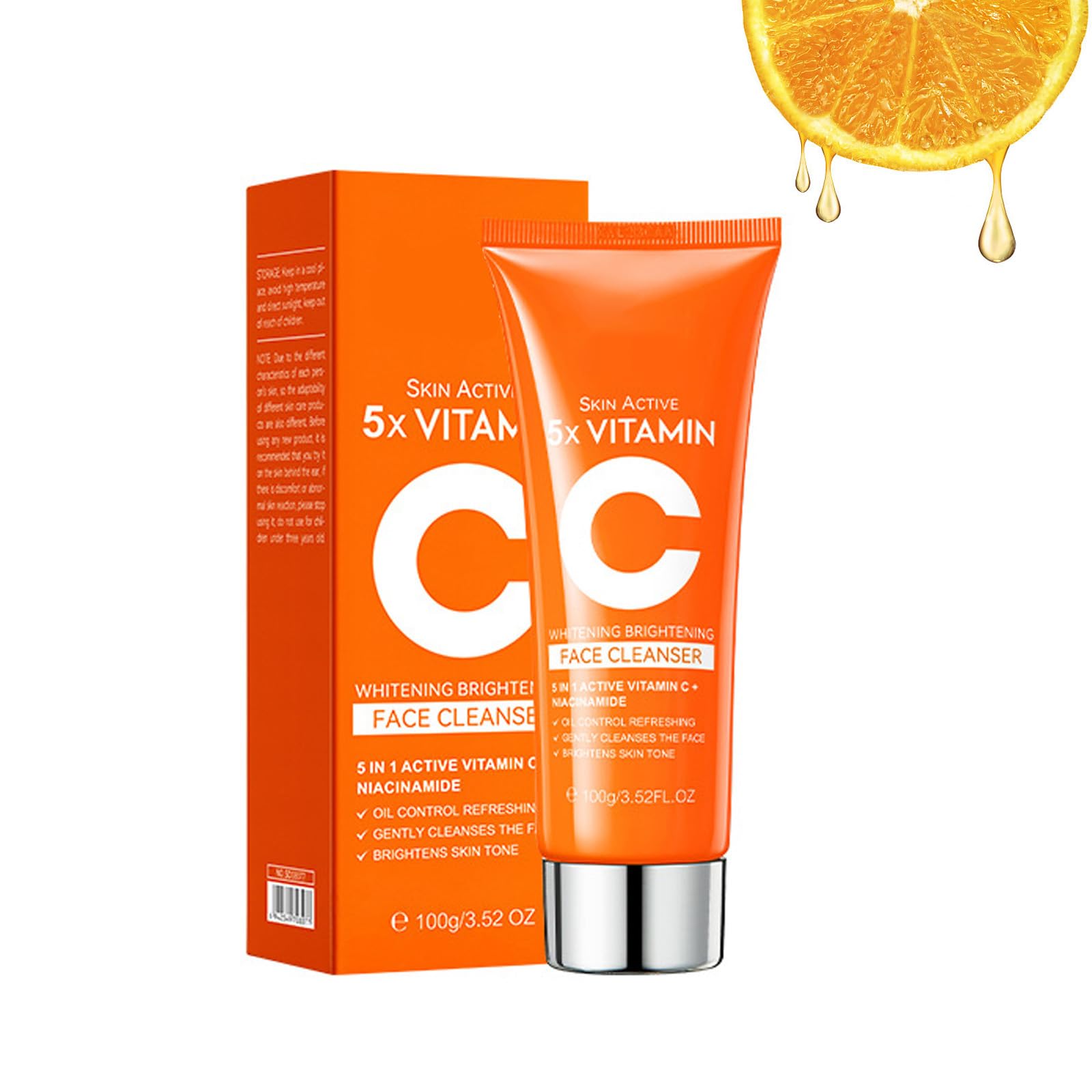 

5 times Vitamin C cleanser 100g contains niacinamide and hyaluronic acid-gentle Pore Refining daily washing жовтий