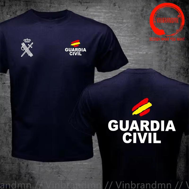 Spain Guardia Civil Espaa Emblem Back Gold T Shirt Unisex Fashion Trendy Casual Clothing Stylish Tops Tee Shirt Leisure Tshirt