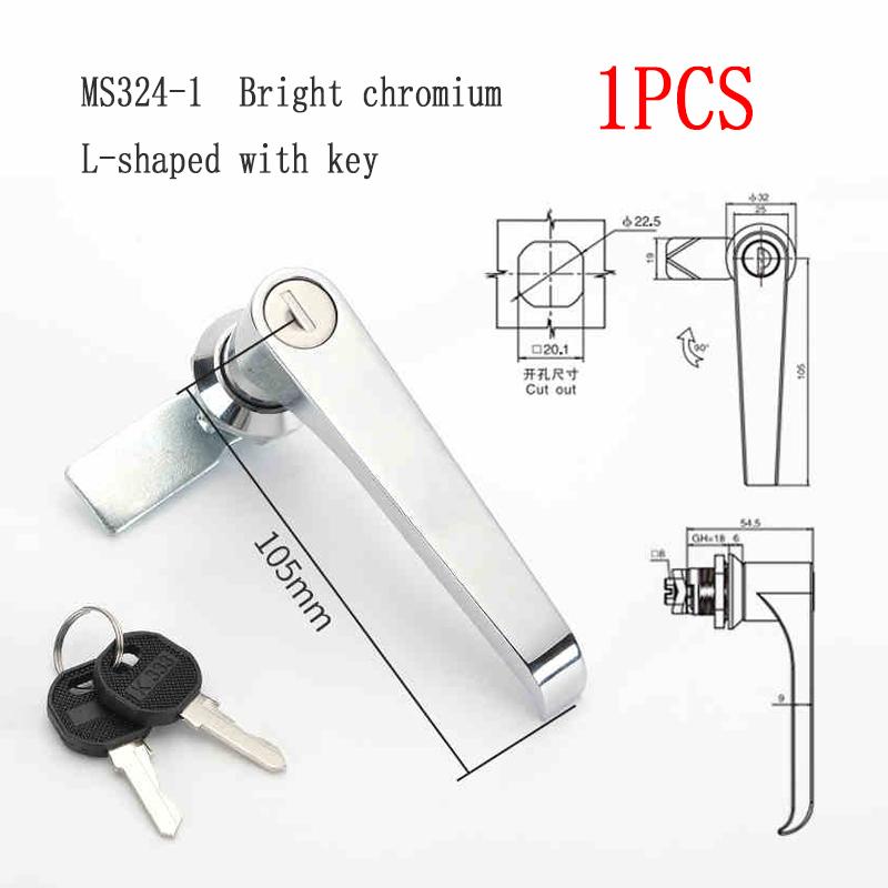 1PCS MS324-1-2 Switch Cabinet Door Latch Lock 304 Stainless Steel L-Type Switch Cabinet Door Handle Lock Hardware Accessories