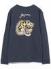 Beams Boy Long Sleeve Tee by Tailor Toyo SUKA T-Shirt In Embroidered "Tiger" Navy, Women's, Size M