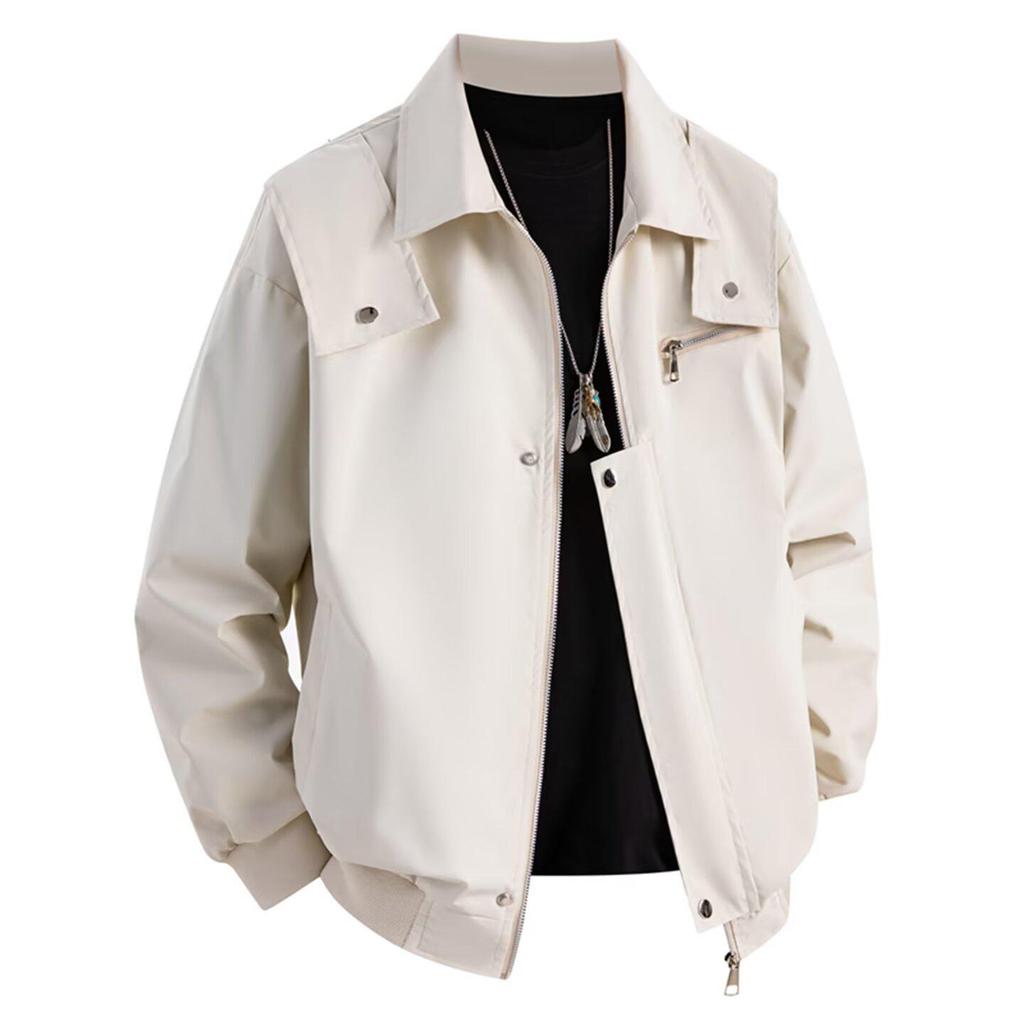 Herren Retro Amerikanischer Arbeitskleidung Windbreaker: Herbst Hipster Collegejacke