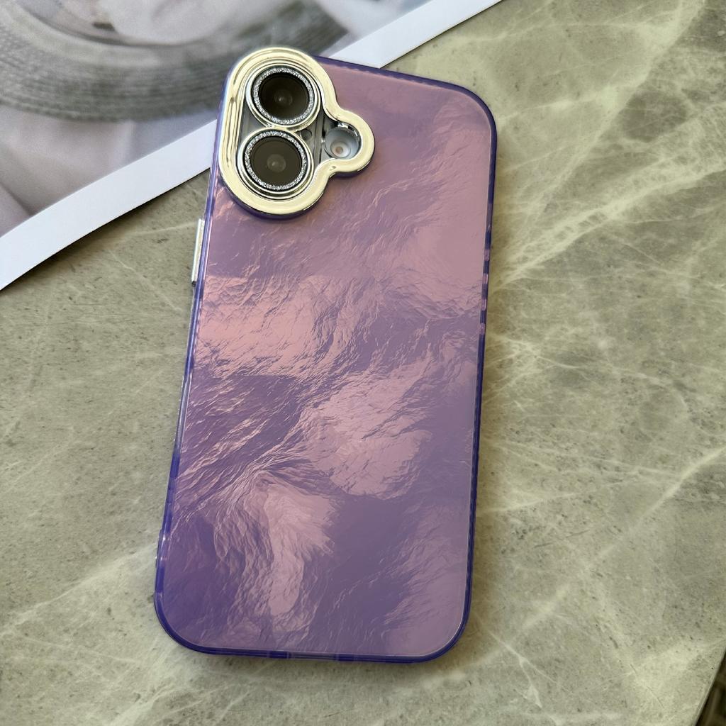 Für iPhone 16 Hülle Sturzsicher TPU+PC Handyhülle Zinnfolien-Textur