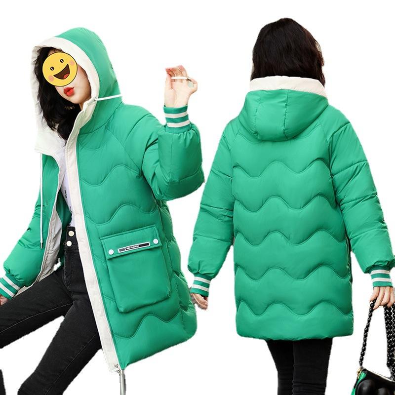 Down  Clothes Women's Winter Clothes New Loose  Clothes Women's Medium and Long Thickened Bread  Jacket