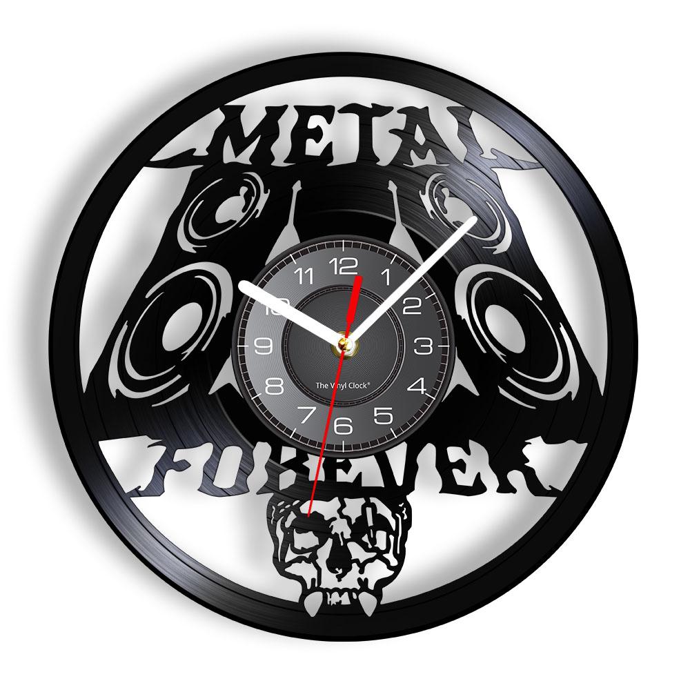 Heavy Metal Rock N Roll Moderne Schallplatten Wanduhr Musikband 3D Handgemachte Wanduhr Musikliebhaber Geschenk gray
