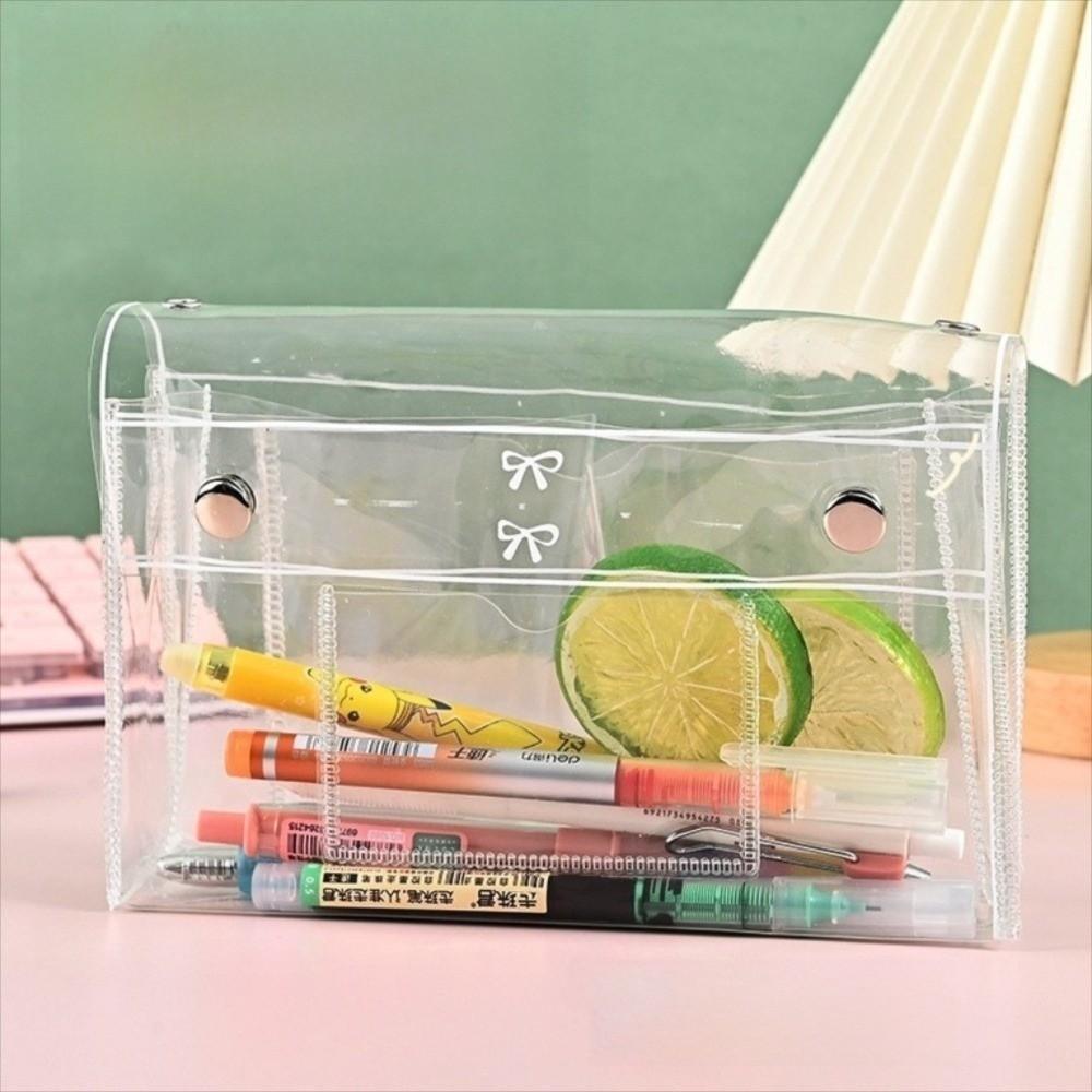 Clear Toiletry Organizer Bag PVC Cosmetic Bag Portable Transparent Pen Bag  Travel Essential