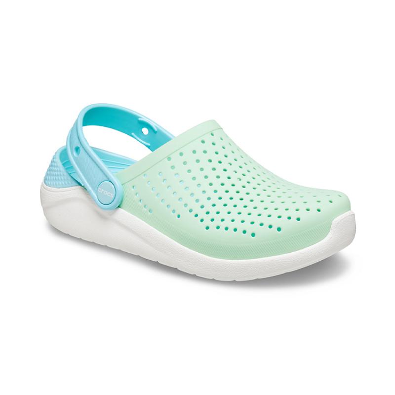 Crocs LiteRide Simple Casual Hole Sandals Green and Blue Kids' Model