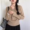 New Korean Chic Round Neck Loose Sweater Women Winter Solid Bottoming Shirt Knitted Tops Simple Design Casual Pullover