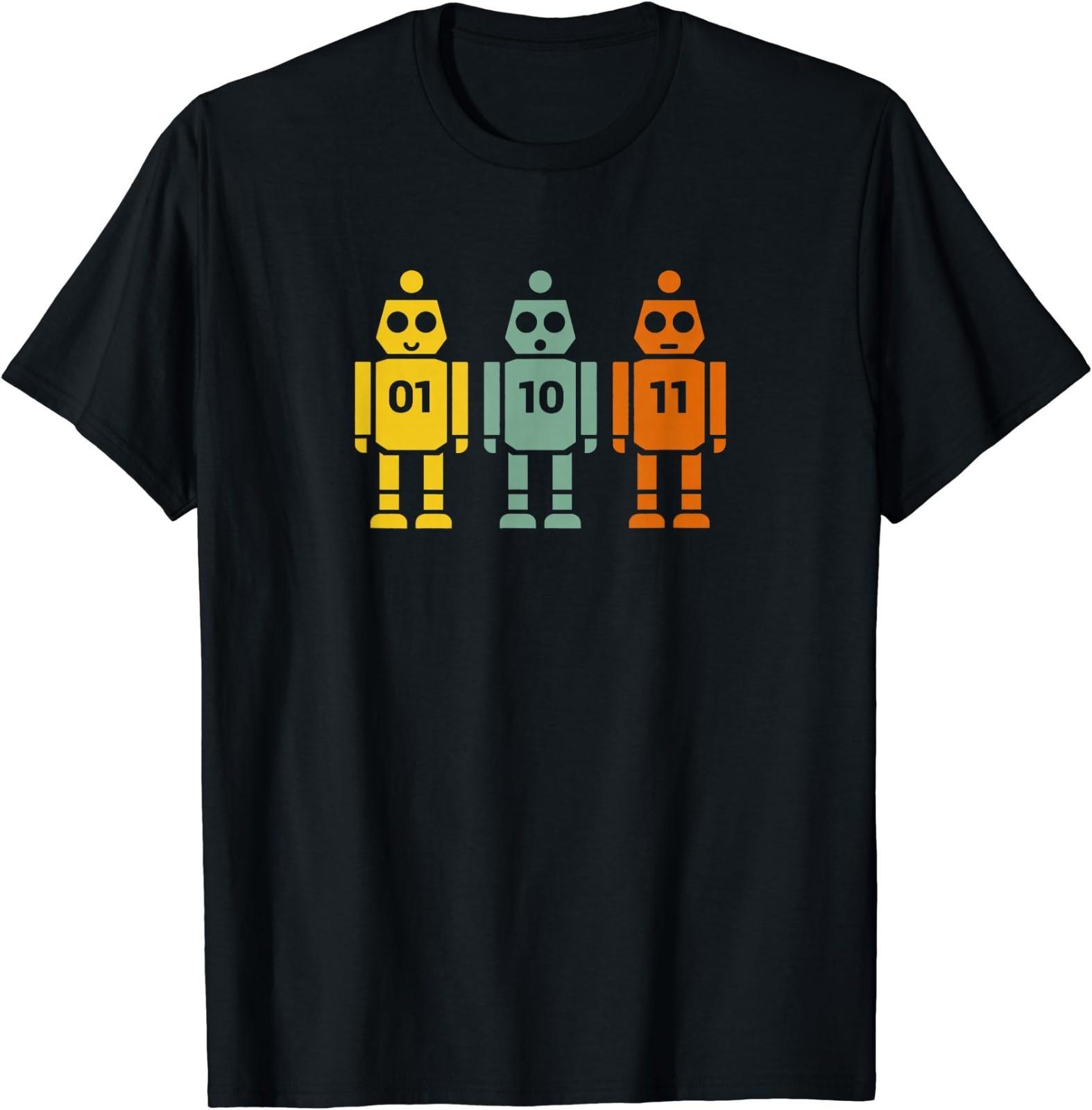 01 10 11 Robot Designs - Binary 01 10 11 Robot T-Shirt S разноцветный